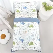 Pea Pod Muslin Toddler Bed Set, Cute Dinosaur
