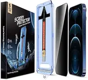 MAGIC JOHN 2 Pack for iPhone 12 Pro Max 6.7 inch Privacy Tempered Glass Screen Protector, Auto Dust-Elimination, Bubble Free, HD Clear, Easy Installation