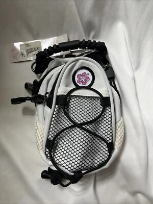 Mini Day Pack White Backpack - Pink Hibiscus 8” Bag Cute - Tiny Purse NEW