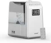 AROVEC Humidifier for Bedroom, Large Room, Home, 6L Large Tank, Top Fill Warm & Cool Mist Air Humidifier with Quiet Sleep & Auto Mode, Dual Nozzle, Rapid Humidification, 60H Run Time for 55m2
