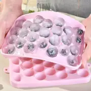 25 Grids Silicone Ice Grid Ball Ice Cube Mold with Lid Ice Storage Box Easy