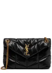 Saint Laurent Lou Puffer Small Leather Shoulder bag - Black ONE SIZE