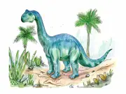 Dinosaur Drawing Nursery Canvas Print Wall art