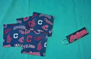 New COASTERS SET of 4 and/or KEYCHAIN key ring CLEVELAND INDIANS 2 BASEBALL