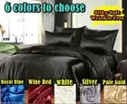 6 Colors-Luxury Silk Satin KING Sz Bed Sheet Set NEW Quality Hotel Bedding Linen