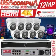 Hikvision 8CH CCTV Camera Security System 12MP 8POE 8MP 4K AcuSense W/Audio