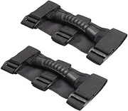 2 x Triple Strap Roll Bar Grab Grip Handles Black for YJ TJ JK JKU 1987-2018