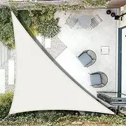 AXT SHADE Awning, Waterproof, Triangle, Right Angle, 2.5 x 2.5 x 3.5 m, Weather Protection, Sun Protection PES Polyester with UV Protection for Patio, Balcony, Garden, Cream (We Make Special Sizes)