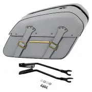 Gray Detachable Saddlebags Fit For Harley Fat Boy Breakout FLFBS FXBR 2018-2024