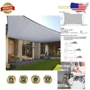 Durable 4'x8' Silver Sun Shade Sail - Customizable UV Protection for Your Patio