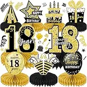 18th Birthday Men Women Pack of 10 Birthday Decoration Table Decoration Honeycomb Centrepiece for Honeycomb Table Decoration Party Accessories Table Decorations Paper (18)