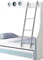 Metal Twin Bunk Bed Ladder with Hook, Bed Ladder for Kids/Elderly/Adults, Heavy Duty Loft Bed Ladder for Bedroom Apartments RV Bunk Bed, Loads 150kg (Color : White, Size : 130cm/51