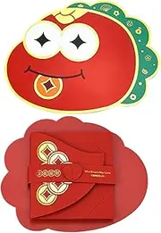 Red Pocket Folders | Cartoon Snake Pattern Money Bag | Creative Red Packets, Multiple Card Slot New Year Money Bag for Decorating New Year Trees, Walls