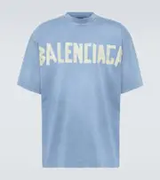 [Balenciaga] Balenciaga Tape Type cotton jersey T-shirt AU 87 blue