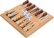 Totority 1set Bamboo Backgammon for Boy Girl Portable Educational Board Game Toys for Family Fun Lightweight Travel Plaything to Enhance Logical Thinking and Wisdom