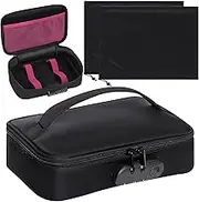 Discreet Lockable Toy Storage Bag, Locking Storage Box Toy Organizer Case Organizer Container with 2 Drawstring Bags, Lock Box Travel Game Bag for Women and Men
