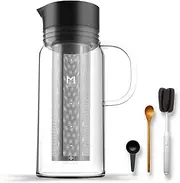 [MAVOCOFFEE] Cold Brew Coffee Maker, 34oz/1L Iced Coffee Pitcher with Removable Stainless Steel Filter, Glass Cold Brew Pitcher for Homemade Iced Coffee, Ice Tea