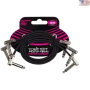 High-Quality Flexible Flat Ribbon Patch Cable - 12" 3-Pack - Tangle-Free - Black