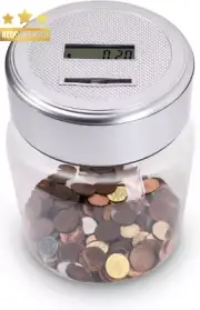 Digital Coin Bank LCD Counter Large Capacity Money Jar AU Coins Piggy Bank