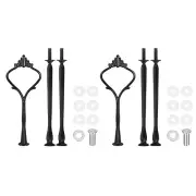 2 Set Cake Tray Stand Handle Plate Hardware Fitting, 3-Tiers Crown Black
