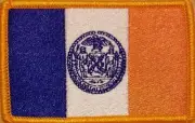 NEW YORK CITY Flag Tactical Patch W/ VELCRO® Brand Fastener GOLD Border #9