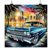 1963 1964 Chevrolet Impala Lowrider 63 64 Chevy Low Rider Poster Wall Art