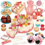 83 PCS Pretend Play Food Set - Cake Food Toy Pretend Cutting Play Cake Desserts Ice Cream and Donuts Food Toys - Birthday Gifts Toy Set for Boys Kids Girls
