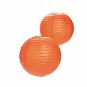 Orange Hanging Paper Lanterns, Party Decor, 6 Pieces