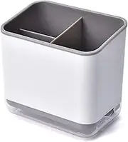 Utensil Holder, Kitchen Utensil Organizer Sponge Holder, Kitchen Sink Caddy with Drain Tray for Chopsticks, Spoon, Fork, Brush (Gray)