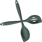OKUMEYR 1 Set Non Stick Silicone Rice Spoons Lightweight Soup Ladle Meal Spoon for Home Use Comfortable Storage Design for Cooking Serving