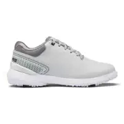 NEW! Sqairz ProS2 Mens Golf Shoes - Spikes - Gray & White - Sz 9 - Nick Faldo