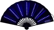 [Generic] Light Up Foldable Fan | Glowing Handled Fan - Stage Performance Props for Wedding Night Club, Hot Weather Cooling Tools