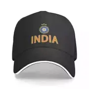 India Cricket Baseball Cap - Black