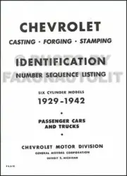 ID 1929-1942 Chevrolet Chevy Parts with this book Casting Forge Stamp Numbers