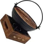FOYTOKI Japanese Sukiyaki Pot Set Iron Soup Pot Grill Multi-use Cast Wok for Outdoor Camping Picnics
