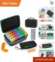 Portable Weekly & Monthly Pill Organizer with Waterproof Travel Case - 3x Daily