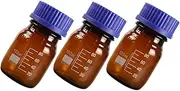 DINHEAROM 3Pcs Glass Chemical Bottles Leak Laboratory Sample Containers with Excellent Sealing Performance and Resistant for Various Industrial Applications