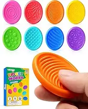 Fidget Toys Textured Stone for Kids: 8 Pack Sensory Stones