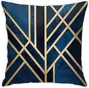 Art Deco Midnight Throw Pillow Covers 18"X18" Cozy Velvet Square Throw Pillowcases Home Decor For Bed Couch Sofa Living Room Cushion Cover