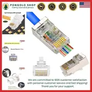 20-Pack RJ45 Pass-Through Modular Connectors - Gold-Plated for Ethernet Cables