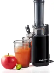 Elite Gourmet EJX600 Compact Small Space-Saving Masticating Slow Juicer, Cold Pr