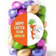 Easter Stickers - Bunny with Carrot - Personalized Easter Sticker Labels