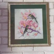 Cross stitch in mixed needlework technique. Cross stitch + Beadwork