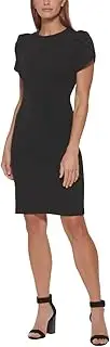 [Calvin Klein] Essential Sheath Tulip Sleeves – Women’s Casual Dresses with Professional Flair, Black 3, 2