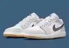 553558-146 Men`s 553560-146 GS Air Jordan 1 Low White Neutral Grey Midnight Navy
