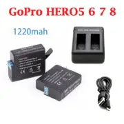Rechargeable Battery+LCD Dual Charger for GoPro HERO8/7/6/5 1220mAh 1/2PCS