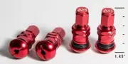 1.45" Red Bolt in Valve Stems Fits Standard 0.453" Stem Holes (Set of 4)