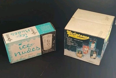 Set Of 4 Vintage Striptease Highball Glasses 1977 Spencer’s New & ICE nudes Mold