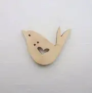 Heart Dove Button 30mm (per 4 buttons)