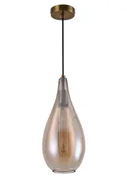 LV LUCE Teardrop Pendant - Amber Glass